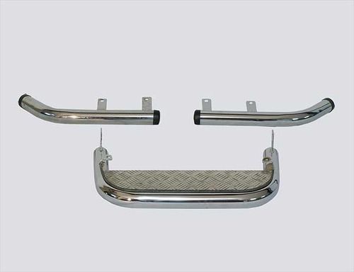 Подножка задняя с алюминиевым листом и защитой заднего бампера «Уголки» , Chevrolet Niva (- 03.2009)