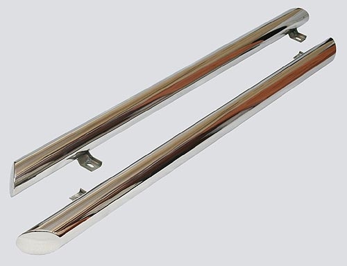 Пороги «Труба Люкс» (Ø=76 мм), Chevrolet Niva (- 03.2009) (нержавеющая сталь)