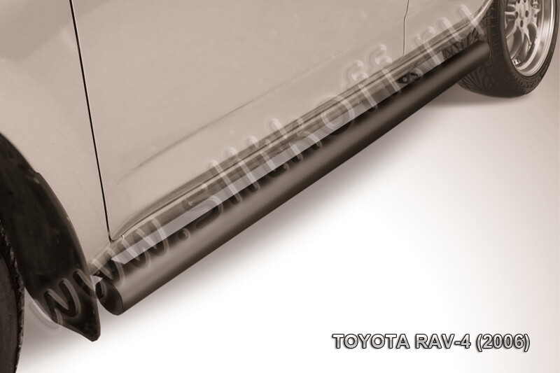 Пороги стальные Toyota Rav-4 (2005-2010) d76 труба (черные)