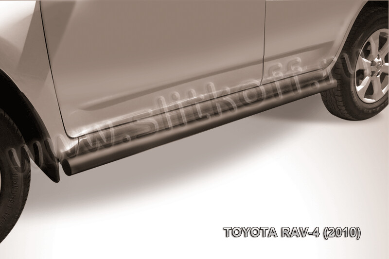 Пороги стальные Toyota Rav-4 (2010-2016) d57 труба (серебристые)