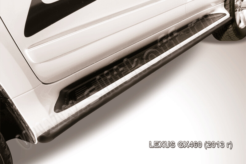 Пороги стальные Lexus GX460 (2013-2023) d42 труба (черные)