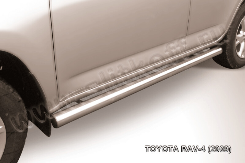 Пороги из нержавейки Toyota Rav-4 (2009-2010) d76 труба
