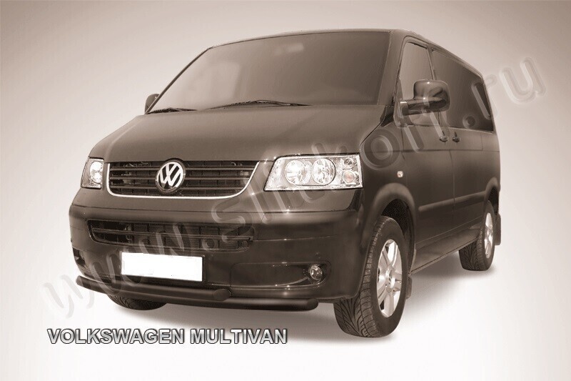 Защита переднего бампера Volkswagen Multivan (2003-2015) d57+d57 серебристая