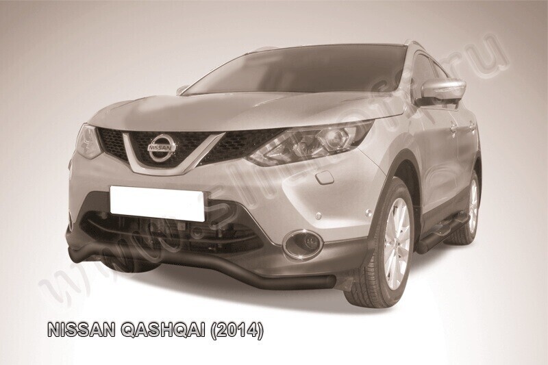 Защита переднего бампера Nissan Qashqai (2013-2019) d57 волна черная