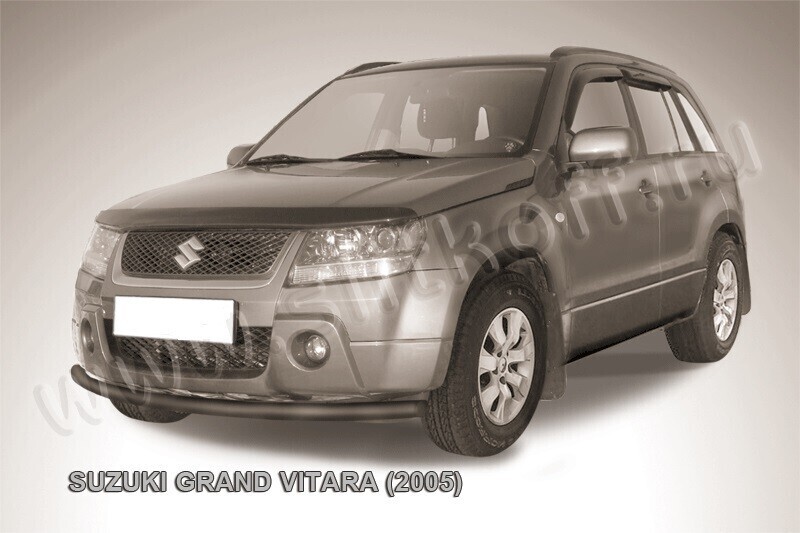 Защита переднего бампера Suzuki Grand Vitara (2005-2008) d57 серебристая