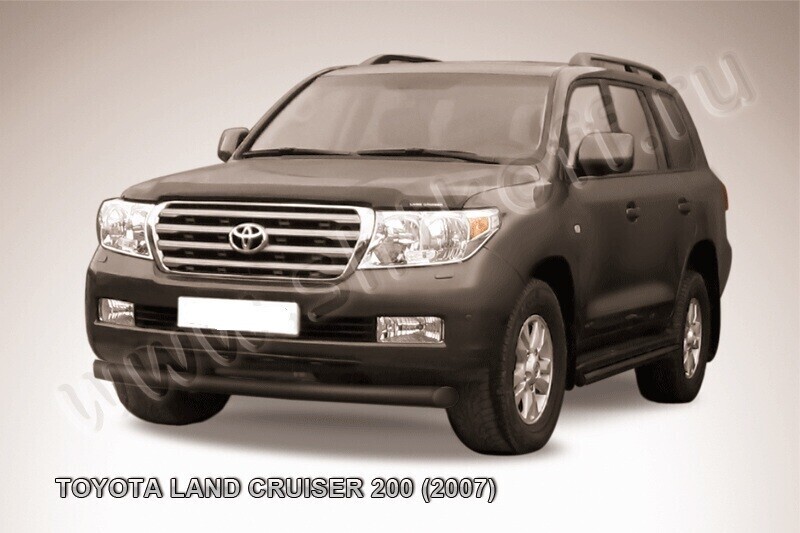 Защита переднего бампера Toyota Land Cruiser 200 (2007-2012) d76 серебристая
