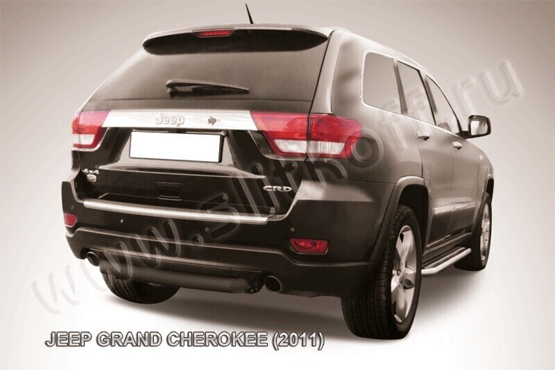 Защита заднего бампера Jeep Grand Cherokee (2010-2013) d76 короткая черная