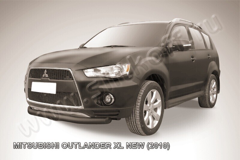 Защита переднего бампера Mitsubishi Outlander XL (2009-2013) d76 серебристая