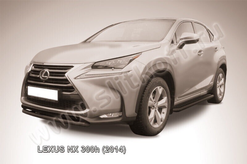 Защита переднего бампера Lexus NX-300h (2014-2021) d57 короткая черная