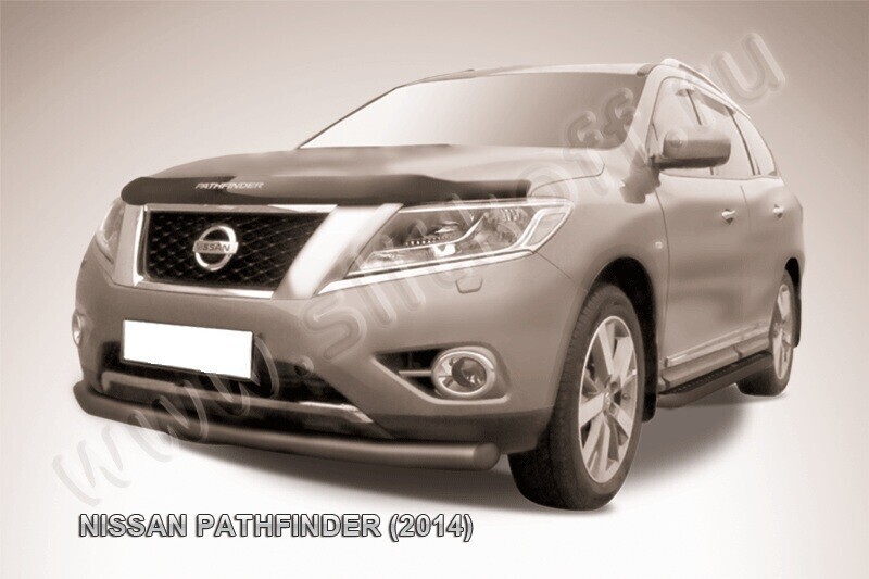 Защита переднего бампера Nissan Pathfinder (2012-2017) d76 черная