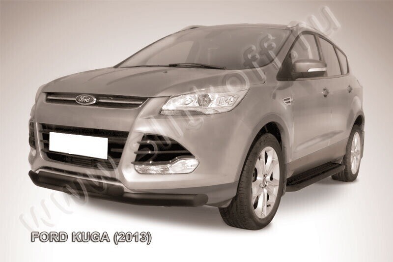 Защита переднего бампера Ford Kuga (2012-2016) d76+d57 черная