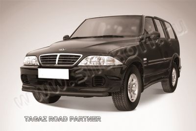 Защита переднего бампера (нержавейка) TAGAZ Road Partner (2008-2011) d57 (черный)