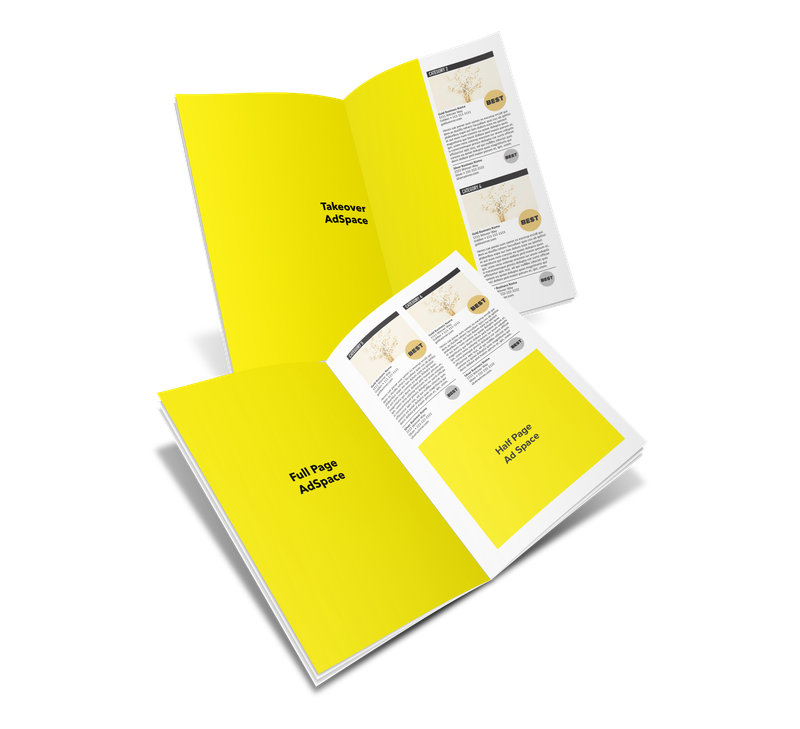 Category Adjacent Winner&#39;s Magazine Ads - Half, Full, or Takeover