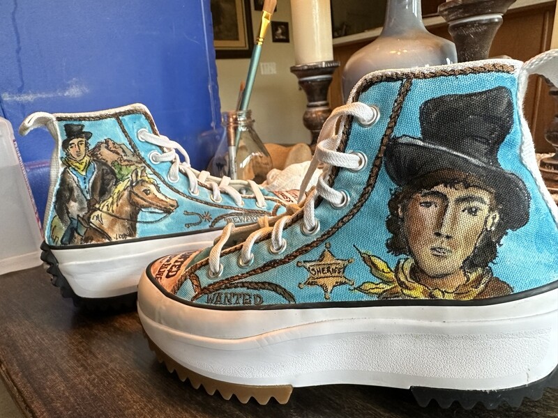 Billy the Kid Hand-Painted Converse Hi-Tops