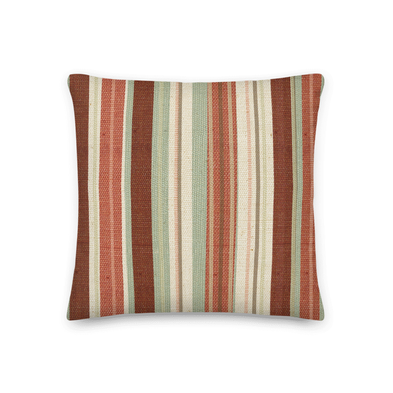 October Symphony Pumpkins Decorative Throw Pillow &quot;&#39;Autumn Stripes&quot;