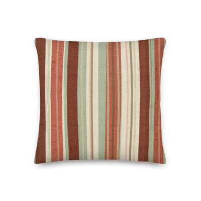 October Symphony Pumpkins Decorative Throw Pillow &quot;&#39;Autumn Stripes&quot;