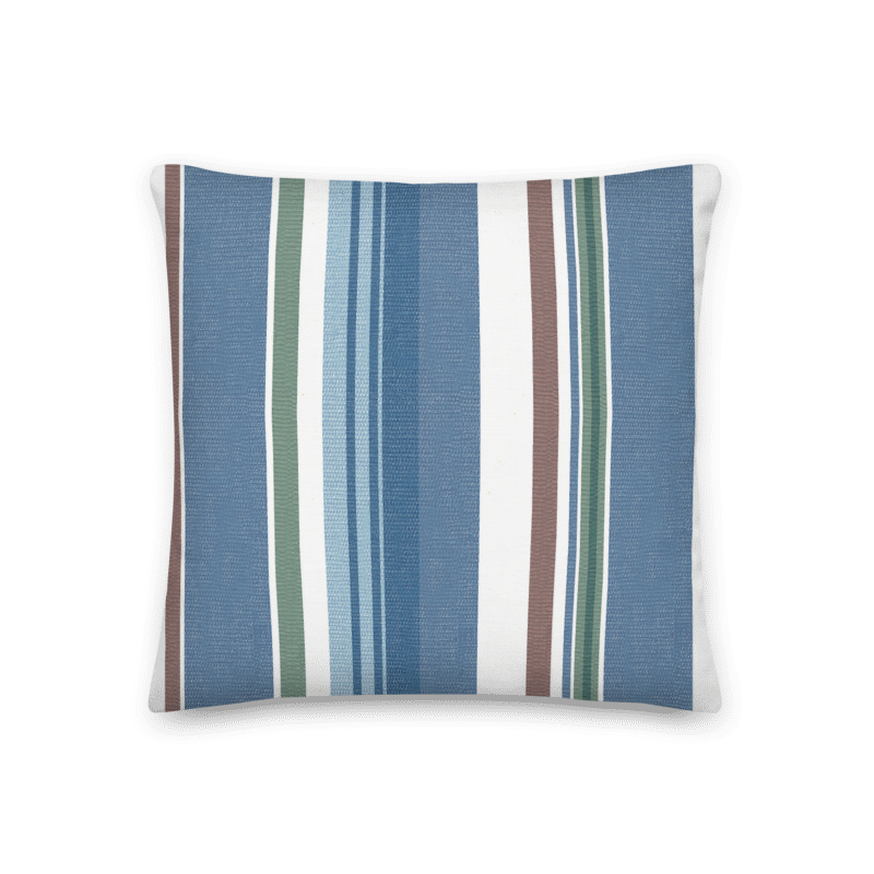 Frosted Winter Woodland White Poinsettia Throw Pillow Accent Stripe