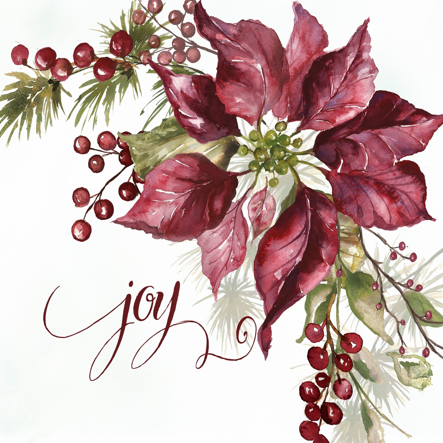 Winter Joy Poinsettia &quot;Joy&quot; Canvas Wall Print