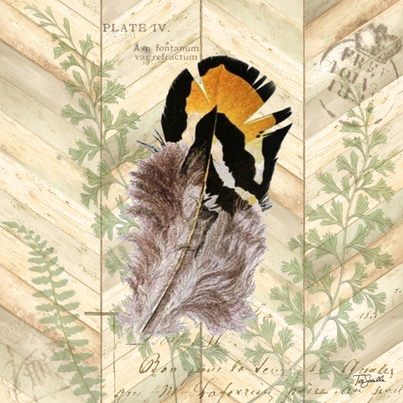 Chevron Nature Square Feather 2