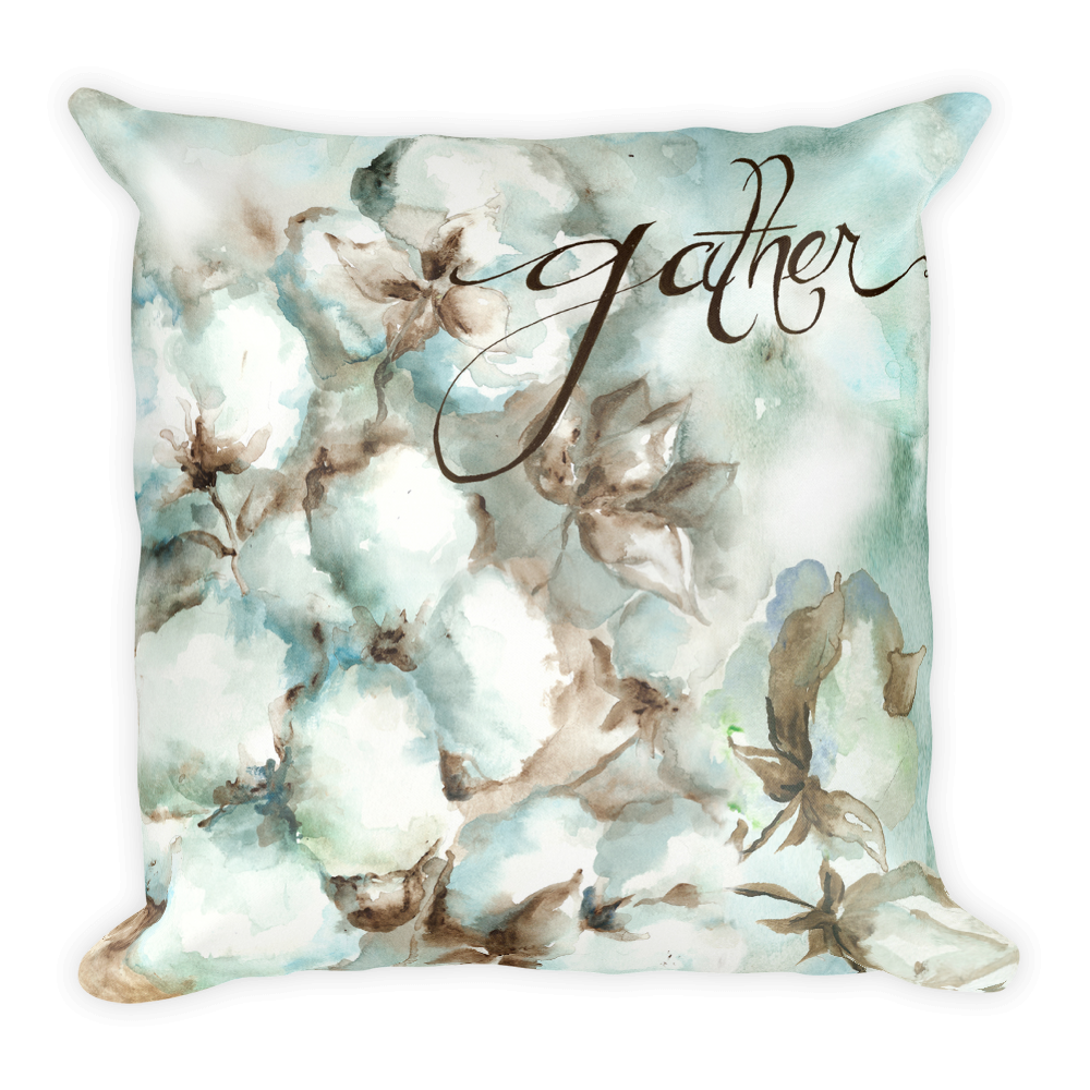 Cotton Boll &quot;Gather&quot; Pillow