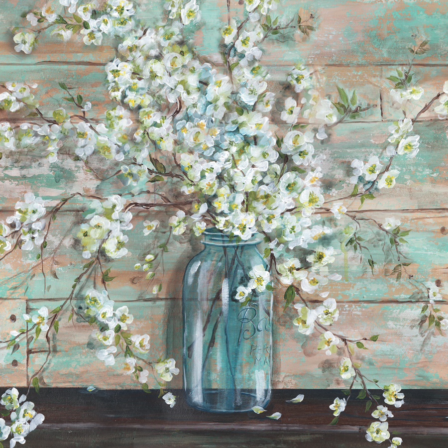 Blossoms in Mason Jar Square