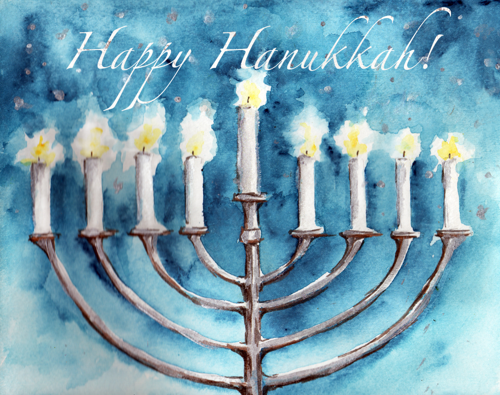 Happy Hanukkah Menorah Printable