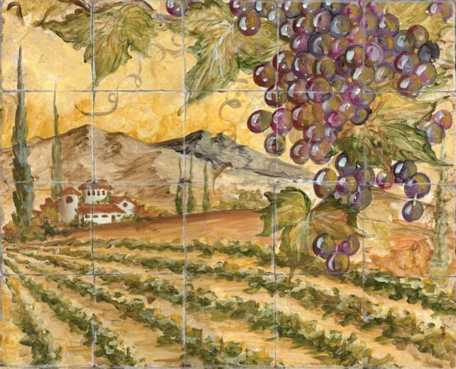 &quot;Classico Vineyard&quot; Printed Tile Mural