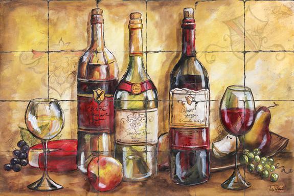 &quot;Wine Table&quot; Printed Tile Mural