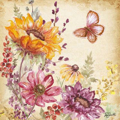 Wild Sunflower Meadow Square Gallery Wrapped Canvas 2