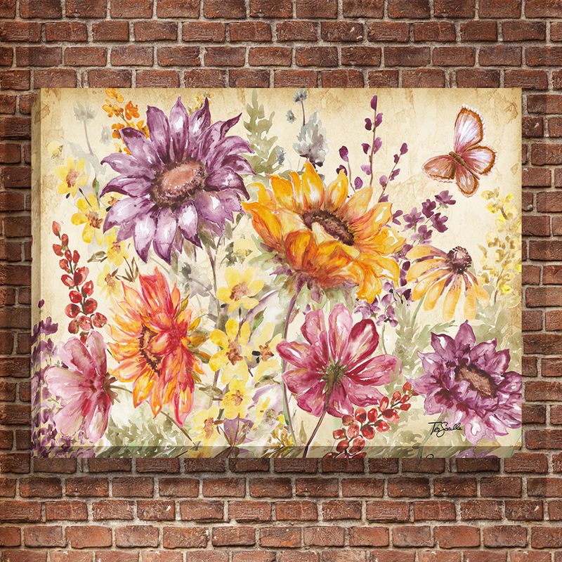 Wild Sunflower Meadow Landscape Gallery Wrapped Giclee
