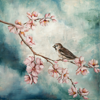 Sparrows and Blossoms 1