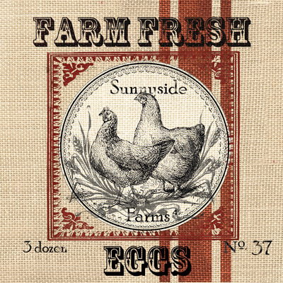 Burlap Grain Sack Farm Animals Chickens~ Red and Black Burlap Grain Sack Farm Animals Chickens~ Red and Black