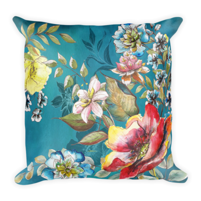 Boho Garden Floral Sketch 1 Throw Pillow