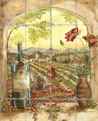 "Tuscan View 1" Printed tile mural