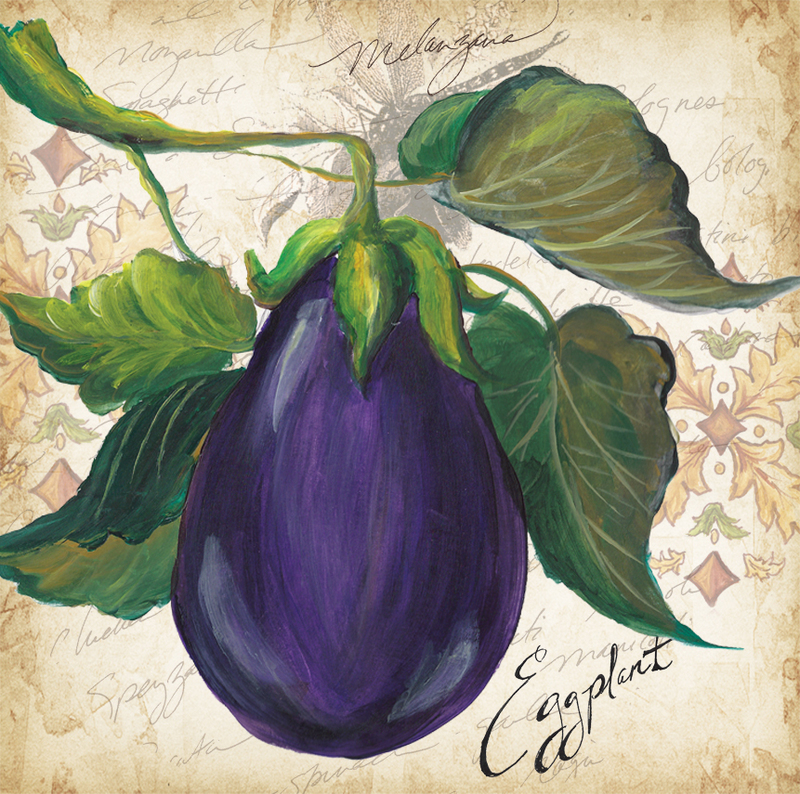 &quot;Eggplant Deco&quot; Printed Accent Tile
