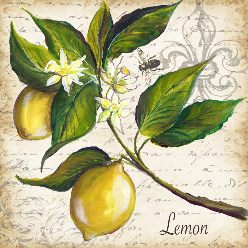 &quot;Lemon Deco&quot; Printed Accent Tile