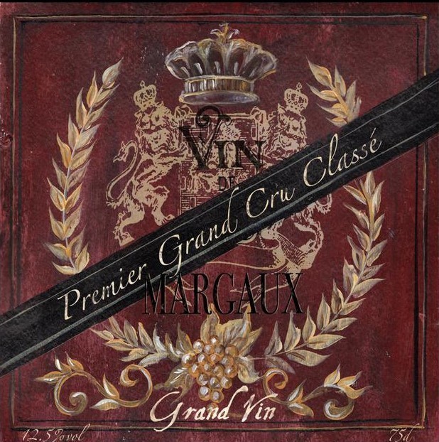 &quot;Grand Vin Wine Label (Red)&quot; Printed Accent Tile