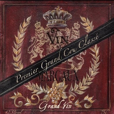 "Grand Vin Wine Label (Red)" Printed Accent Tile "Grand Vin Wine Label (Red)" Printed Accent Tile