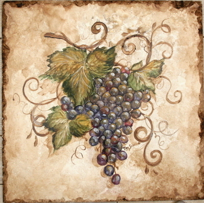&quot;Baroque Grape Cluster 1&quot; Printed Accent Tile