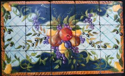 "Fruta" Hand Painted Italian Motif TileMural