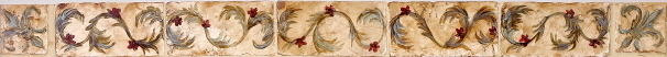 Antique Poppy Scroll Border