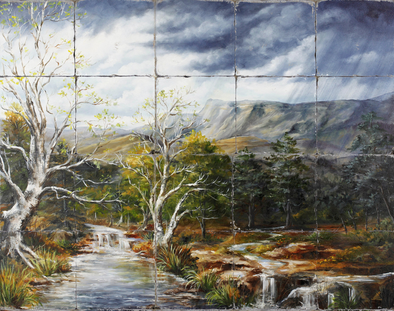 &quot;Spring Rains on the Mesa&quot; Printed Tile Mural