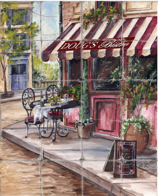 &quot;French Bistro 2&quot; Printed Tile mural