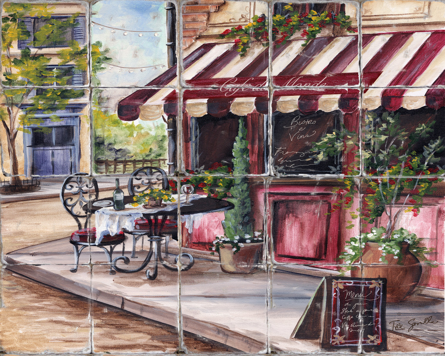 &quot;French Bistro&quot; Printed Tile mural