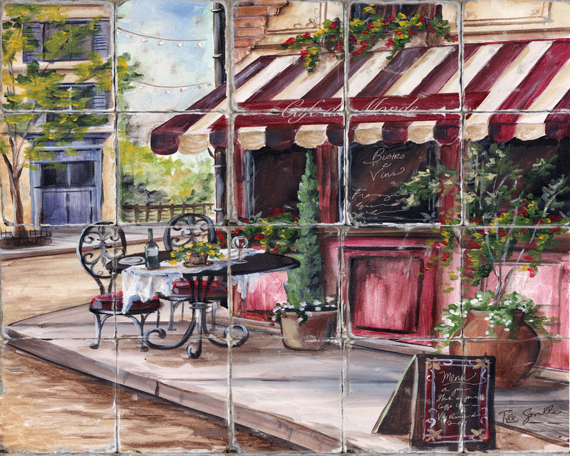 &quot;French Bistro&quot; Printed Tile mural