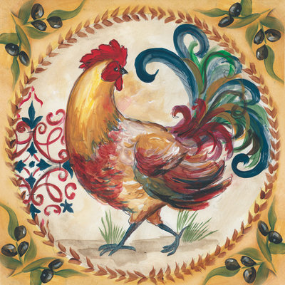 &quot;Provence Rooster&quot; (A) Printed Accent Tile