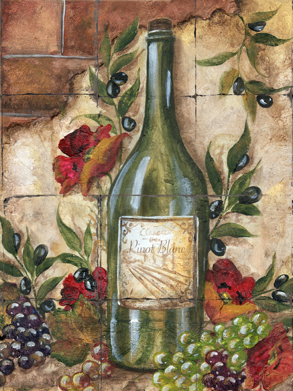 &quot;Poppy-Wine Cellar Pinot Blanc&quot; Printed Tile Mural