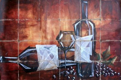 &quot;Abstract Wine&quot; Printed Tile Mural