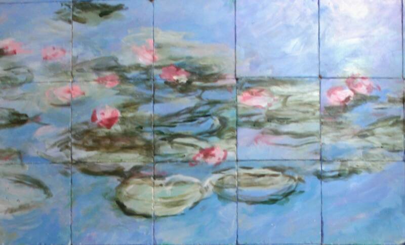 &quot;Monet&#39;s Water Lilies II&quot; Printed Tile Mural