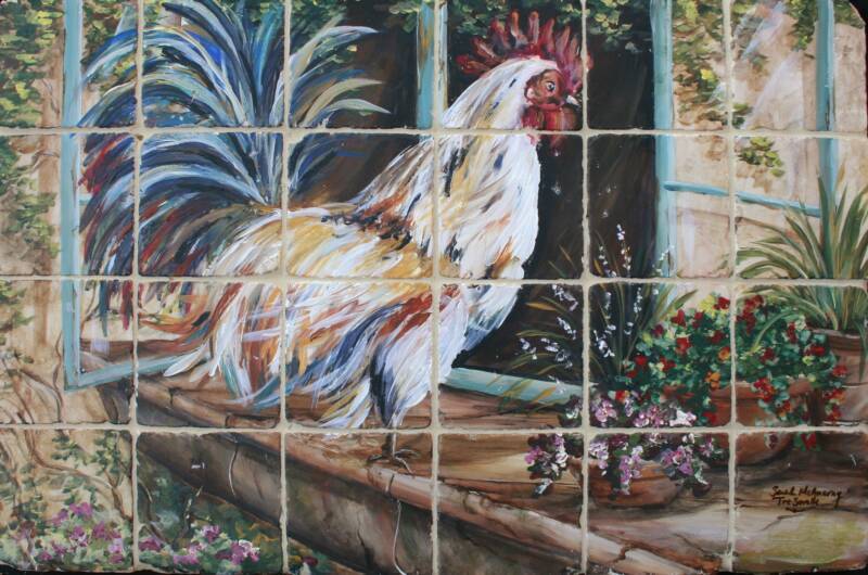 &quot;French Country Rooster in Window Sill&quot;